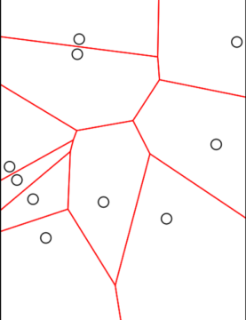 Определение зон близости диаграмма Вороного